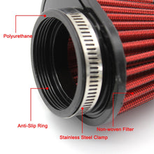 Load image into Gallery viewer, XH-UN073 Mushroom Head Style Car Modified Air Filter Motorcycle Exhaust Filter, 51mm, 55mm, 60mm