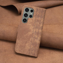 Load image into Gallery viewer, Plaid Embossed Leather Phone Case, For Samsung Galaxy S23 Ultra 5G, For Samsung Galaxy S22 5G, For Samsung Galaxy S22+ 5G, For Samsung Galaxy S22 Ultra 5G, For Samsung Galaxy S21 5G, For Samsung Galaxy S21+ 5G, For Samsung Galaxy S21 Ultra 5G          ...