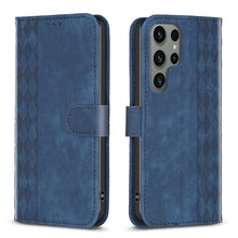 Load image into Gallery viewer, Plaid Embossed Leather Phone Case, For Samsung Galaxy S23 Ultra 5G, For Samsung Galaxy S22 5G, For Samsung Galaxy S22+ 5G, For Samsung Galaxy S22 Ultra 5G, For Samsung Galaxy S21 5G, For Samsung Galaxy S21+ 5G, For Samsung Galaxy S21 Ultra 5G          ...