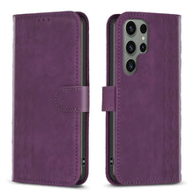 Load image into Gallery viewer, Plaid Embossed Leather Phone Case, For Samsung Galaxy S23 Ultra 5G, For Samsung Galaxy S22 5G, For Samsung Galaxy S22+ 5G, For Samsung Galaxy S22 Ultra 5G, For Samsung Galaxy S21 5G, For Samsung Galaxy S21+ 5G, For Samsung Galaxy S21 Ultra 5G          ...