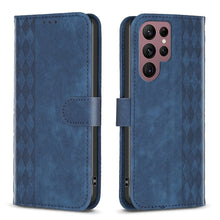 Load image into Gallery viewer, Plaid Embossed Leather Phone Case, For Samsung Galaxy S23 Ultra 5G, For Samsung Galaxy S22 5G, For Samsung Galaxy S22+ 5G, For Samsung Galaxy S22 Ultra 5G, For Samsung Galaxy S21 5G, For Samsung Galaxy S21+ 5G, For Samsung Galaxy S21 Ultra 5G          ...