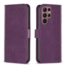 Load image into Gallery viewer, Plaid Embossed Leather Phone Case, For Samsung Galaxy S23 Ultra 5G, For Samsung Galaxy S22 5G, For Samsung Galaxy S22+ 5G, For Samsung Galaxy S22 Ultra 5G, For Samsung Galaxy S21 5G, For Samsung Galaxy S21+ 5G, For Samsung Galaxy S21 Ultra 5G          ...