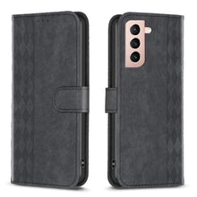 Load image into Gallery viewer, Plaid Embossed Leather Phone Case, For Samsung Galaxy S23 Ultra 5G, For Samsung Galaxy S22 5G, For Samsung Galaxy S22+ 5G, For Samsung Galaxy S22 Ultra 5G, For Samsung Galaxy S21 5G, For Samsung Galaxy S21+ 5G, For Samsung Galaxy S21 Ultra 5G          ...