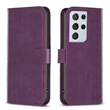 Load image into Gallery viewer, Plaid Embossed Leather Phone Case, For Samsung Galaxy S23 Ultra 5G, For Samsung Galaxy S22 5G, For Samsung Galaxy S22+ 5G, For Samsung Galaxy S22 Ultra 5G, For Samsung Galaxy S21 5G, For Samsung Galaxy S21+ 5G, For Samsung Galaxy S21 Ultra 5G          ...