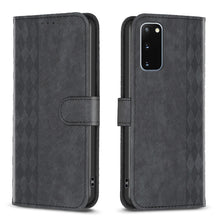 Load image into Gallery viewer, Plaid Embossed Leather Phone Case, For Samsung Galaxy S23 Ultra 5G, For Samsung Galaxy S22 5G, For Samsung Galaxy S22+ 5G, For Samsung Galaxy S22 Ultra 5G, For Samsung Galaxy S21 5G, For Samsung Galaxy S21+ 5G, For Samsung Galaxy S21 Ultra 5G          ...