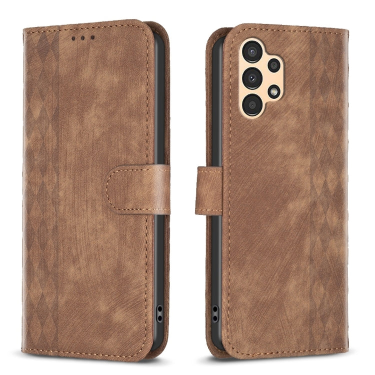 Plaid Embossed Leather Phone Case, For Samsung Galaxy A24 4G, For Samsung Galaxy A31, For Samsung Galaxy A32 4G, For Samsung Galaxy A32 5G, For Samsung Galaxy A33, For Samsung Galaxy A34, For Samsung Galaxy A41, For Samsung Galaxy A42 5G               ...