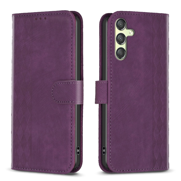 Plaid Embossed Leather Phone Case, For Samsung Galaxy A25 5G, For Samsung Galaxy S23 5G, For Samsung Galaxy A55, For Samsung Galaxy A35, For Samsung Galaxy S24 Ultra 5G, For Samsung Galaxy A15, For Samsung Galaxy S24+ 5G, For Samsung Galaxy S23 FE 5G  ...