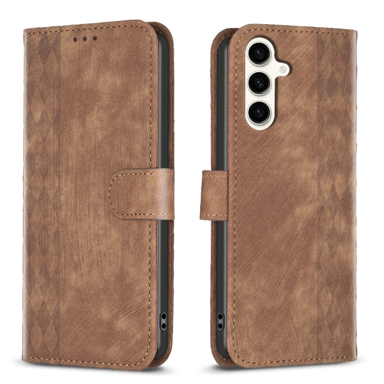 Plaid Embossed Leather Phone Case, For Samsung Galaxy A25 5G, For Samsung Galaxy S23 5G, For Samsung Galaxy A55, For Samsung Galaxy A35, For Samsung Galaxy S24 Ultra 5G, For Samsung Galaxy A15, For Samsung Galaxy S24+ 5G, For Samsung Galaxy S23 FE 5G  ...