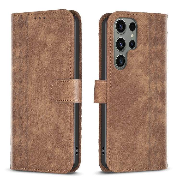 Plaid Embossed Leather Phone Case, For Samsung Galaxy A25 5G, For Samsung Galaxy S23 5G, For Samsung Galaxy A55, For Samsung Galaxy A35, For Samsung Galaxy S24 Ultra 5G, For Samsung Galaxy A15, For Samsung Galaxy S24+ 5G, For Samsung Galaxy S23 FE 5G  ...