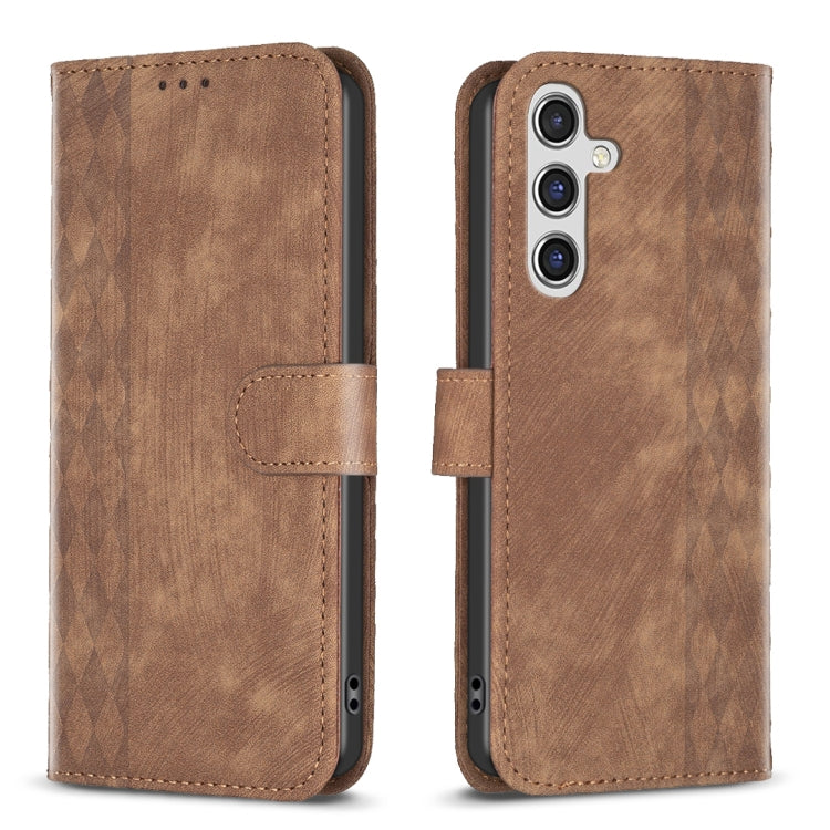 Plaid Embossed Leather Phone Case, For Samsung Galaxy A25 5G, For Samsung Galaxy S23 5G, For Samsung Galaxy A55, For Samsung Galaxy A35, For Samsung Galaxy S24 Ultra 5G, For Samsung Galaxy A15, For Samsung Galaxy S24+ 5G, For Samsung Galaxy S23 FE 5G  ...