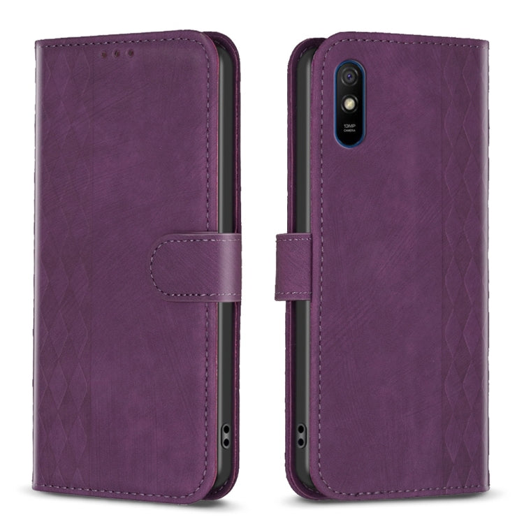 Plaid Embossed Leather Phone Case, For Xiaomi Poco M3 CN Version, For Xiaomi Poco X3 / X3 NFC, For Xiaomi Redmi 9A, For Xiaomi Redmi 9, For Xiaomi Redmi 9C, For Xiaomi Redmi Note 9, For Xiaomi Redmi Note 9 Pro