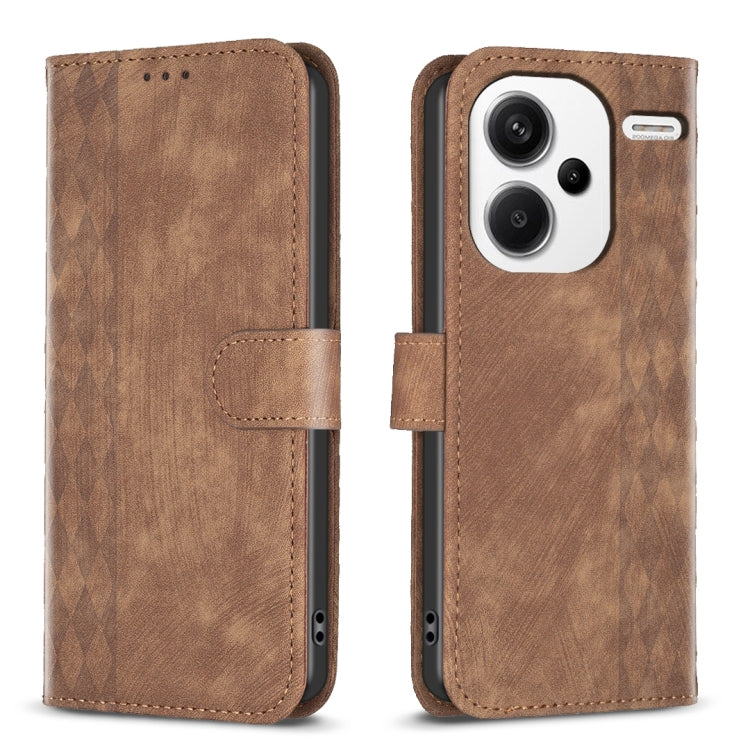 Plaid Embossed Leather Phone Case, For Xiaomi Redmi Note 13 Pro 4G Global, For Xiaomi Poco M6 Pro 4G, For Xiaomi Redmi Note 13 4G Global, For Xiaomi Redmi Note 13, For Xiaomi Redmi 13C, For Xiaomi Redmi Note 13 Pro+ 5G, For Xiaomi Redmi Note 13 Pro 5G ...
