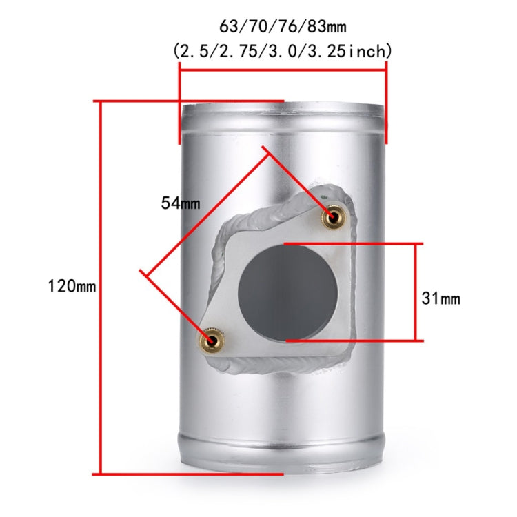 XH-UN602 Car Modified Engine Air Flow Meter Flange Intake Sensor Base for Toyota / Mazda, 63mm, 70mm, 76mm, 83mm