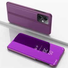Load image into Gallery viewer, Plated Mirror Horizontal Flip Leather Phone Case with Holder, For Redmi Note 12 4G Global