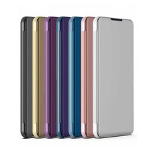 Load image into Gallery viewer, Plated Mirror Horizontal Flip Leather Phone Case with Holder, For Redmi Note 12 4G Global