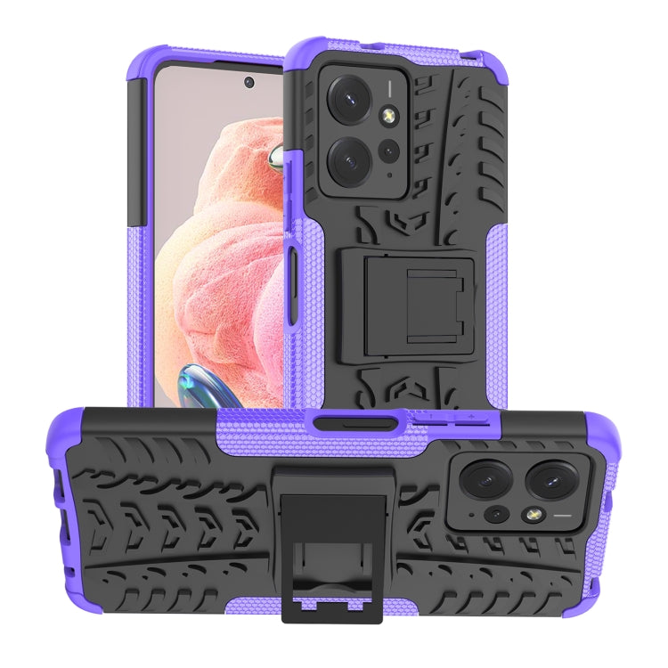 Tire Texture TPU + PC Phone Case with Holder, For Xiaomi Redmi Note 13 4G, For Xiaomi Redmi Note 13 5G Global, For Xiaomi Redmi Note 13 Pro+ 5G, For Xiaomi Redmi Note 13 Pro 5G Global, For Xiaomi Redmi Note 12S / 11S / 11                               ...