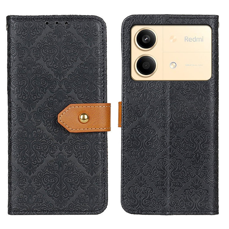 European Floral Embossed Leather Phone Case, For Xiaomi Poco F6 / Redmi Turbo 3, For Xiaomi Poco F6 Pro, For Xiaomi Redmi K70 5G / K70 Pro 5G, For Xiaomi Redmi Note 13 Pro 4G/Poco M6 Pro 4G, For Xiaomi Redmi A3, For Xiaomi Redmi 13C                    ...