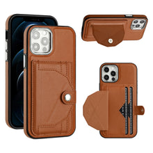 Load image into Gallery viewer, Shockproof Leather Phone Case with Card Holder, For iPhone 13, For iPhone 13 Pro, For iPhone 13 Pro Max, For iPhone 12 / 12 Pro, For iPhone 12 Pro Max, For iPhone 11, For iPhone 11 Pro, For iPhone 11 Pro Max