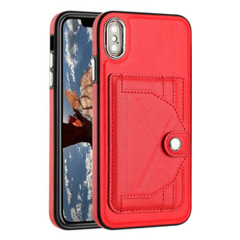 Shockproof Leather Phone Case with Card Holder, For iPhone XS Max, For iPhone XR, For iPhone X / XS, For iPhone SE 2022/SE 2020/6/7/8, For iPhone 6 Plus/7 Plus/8 Plus