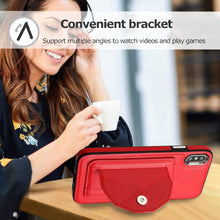 Load image into Gallery viewer, Shockproof Leather Phone Case with Card Holder, For iPhone XS Max, For iPhone XR, For iPhone X / XS, For iPhone SE 2022/SE 2020/6/7/8, For iPhone 6 Plus/7 Plus/8 Plus