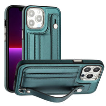 Load image into Gallery viewer, Shockproof Leather Phone Case with Wrist Strap, For iPhone 15 Pro Max, For iPhone 14, For iPhone 14 Plus, For iPhone 15 Pro, For iPhone 15 Plus, For iPhone 14 Pro, For iPhone 14 Pro Max, For iPhone 15