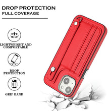 Load image into Gallery viewer, Shockproof Leather Phone Case with Wrist Strap, For iPhone 13, For iPhone 13 Pro, For iPhone 13 Pro Max, For iPhone 12 / 12 Pro, For iPhone 12 Pro Max, For iPhone 11, For iPhone 11 Pro, For iPhone 11 Pro Max