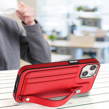 Load image into Gallery viewer, Shockproof Leather Phone Case with Wrist Strap, For iPhone 13, For iPhone 13 Pro, For iPhone 13 Pro Max, For iPhone 12 / 12 Pro, For iPhone 12 Pro Max, For iPhone 11, For iPhone 11 Pro, For iPhone 11 Pro Max