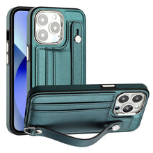 Load image into Gallery viewer, Shockproof Leather Phone Case with Wrist Strap, For iPhone 13, For iPhone 13 Pro, For iPhone 13 Pro Max, For iPhone 12 / 12 Pro, For iPhone 12 Pro Max, For iPhone 11, For iPhone 11 Pro, For iPhone 11 Pro Max