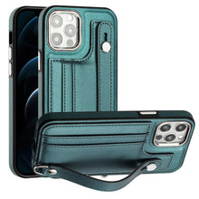 Load image into Gallery viewer, Shockproof Leather Phone Case with Wrist Strap, For iPhone 13, For iPhone 13 Pro, For iPhone 13 Pro Max, For iPhone 12 / 12 Pro, For iPhone 12 Pro Max, For iPhone 11, For iPhone 11 Pro, For iPhone 11 Pro Max