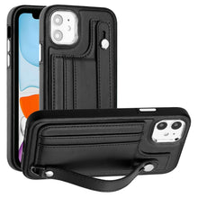 Load image into Gallery viewer, Shockproof Leather Phone Case with Wrist Strap, For iPhone 13, For iPhone 13 Pro, For iPhone 13 Pro Max, For iPhone 12 / 12 Pro, For iPhone 12 Pro Max, For iPhone 11, For iPhone 11 Pro, For iPhone 11 Pro Max