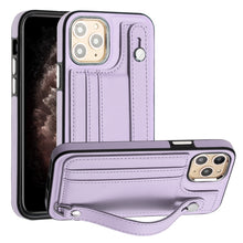 Load image into Gallery viewer, Shockproof Leather Phone Case with Wrist Strap, For iPhone 13, For iPhone 13 Pro, For iPhone 13 Pro Max, For iPhone 12 / 12 Pro, For iPhone 12 Pro Max, For iPhone 11, For iPhone 11 Pro, For iPhone 11 Pro Max