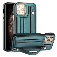 Load image into Gallery viewer, Shockproof Leather Phone Case with Wrist Strap, For iPhone 13, For iPhone 13 Pro, For iPhone 13 Pro Max, For iPhone 12 / 12 Pro, For iPhone 12 Pro Max, For iPhone 11, For iPhone 11 Pro, For iPhone 11 Pro Max