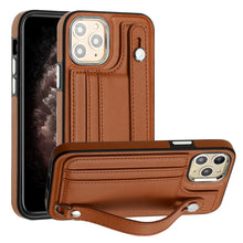 Load image into Gallery viewer, Shockproof Leather Phone Case with Wrist Strap, For iPhone 13, For iPhone 13 Pro, For iPhone 13 Pro Max, For iPhone 12 / 12 Pro, For iPhone 12 Pro Max, For iPhone 11, For iPhone 11 Pro, For iPhone 11 Pro Max