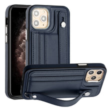 Load image into Gallery viewer, Shockproof Leather Phone Case with Wrist Strap, For iPhone 13, For iPhone 13 Pro, For iPhone 13 Pro Max, For iPhone 12 / 12 Pro, For iPhone 12 Pro Max, For iPhone 11, For iPhone 11 Pro, For iPhone 11 Pro Max