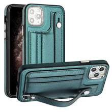 Load image into Gallery viewer, Shockproof Leather Phone Case with Wrist Strap, For iPhone 13, For iPhone 13 Pro, For iPhone 13 Pro Max, For iPhone 12 / 12 Pro, For iPhone 12 Pro Max, For iPhone 11, For iPhone 11 Pro, For iPhone 11 Pro Max