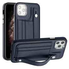 Load image into Gallery viewer, Shockproof Leather Phone Case with Wrist Strap, For iPhone 13, For iPhone 13 Pro, For iPhone 13 Pro Max, For iPhone 12 / 12 Pro, For iPhone 12 Pro Max, For iPhone 11, For iPhone 11 Pro, For iPhone 11 Pro Max