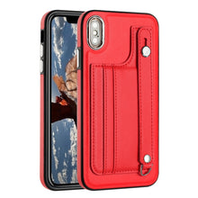 Load image into Gallery viewer, Shockproof Leather Phone Case with Wrist Strap, For iPhone XS Max, For iPhone XR, For iPhone X / XS, For iPhone SE 2022/SE 2020/6/7/8, For iPhone 6 Plus/7 Plus/8 Plus