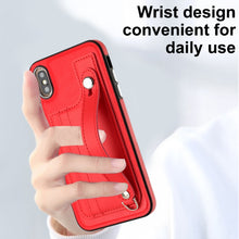 Load image into Gallery viewer, Shockproof Leather Phone Case with Wrist Strap, For iPhone XS Max, For iPhone XR, For iPhone X / XS, For iPhone SE 2022/SE 2020/6/7/8, For iPhone 6 Plus/7 Plus/8 Plus
