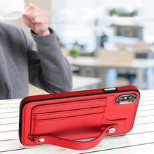 Load image into Gallery viewer, Shockproof Leather Phone Case with Wrist Strap, For iPhone XS Max, For iPhone XR, For iPhone X / XS, For iPhone SE 2022/SE 2020/6/7/8, For iPhone 6 Plus/7 Plus/8 Plus