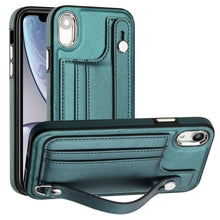 Load image into Gallery viewer, Shockproof Leather Phone Case with Wrist Strap, For iPhone XS Max, For iPhone XR, For iPhone X / XS, For iPhone SE 2022/SE 2020/6/7/8, For iPhone 6 Plus/7 Plus/8 Plus