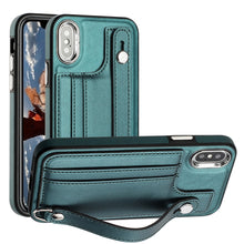 Load image into Gallery viewer, Shockproof Leather Phone Case with Wrist Strap, For iPhone XS Max, For iPhone XR, For iPhone X / XS, For iPhone SE 2022/SE 2020/6/7/8, For iPhone 6 Plus/7 Plus/8 Plus