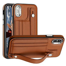 Load image into Gallery viewer, Shockproof Leather Phone Case with Wrist Strap, For iPhone XS Max, For iPhone XR, For iPhone X / XS, For iPhone SE 2022/SE 2020/6/7/8, For iPhone 6 Plus/7 Plus/8 Plus