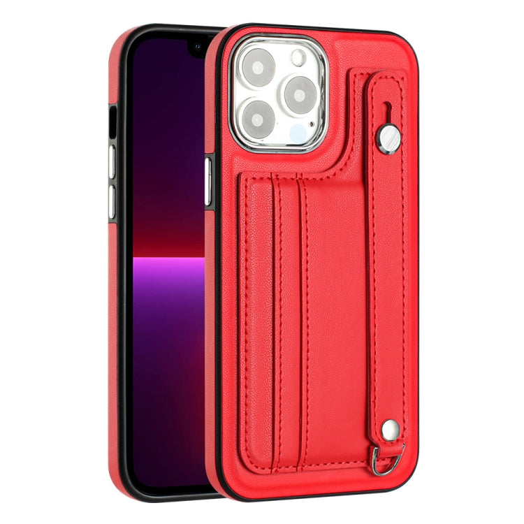 Shockproof Leather Phone Case with Wrist Strap, For iPhone 15 Pro Max, For iPhone 14, For iPhone 14 Plus, For iPhone 15 Pro, For iPhone 15 Plus, For iPhone 14 Pro, For iPhone 14 Pro Max, For iPhone 15
