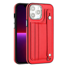 Load image into Gallery viewer, Shockproof Leather Phone Case with Wrist Strap, For iPhone 15 Pro Max, For iPhone 14, For iPhone 14 Plus, For iPhone 15 Pro, For iPhone 15 Plus, For iPhone 14 Pro, For iPhone 14 Pro Max, For iPhone 15