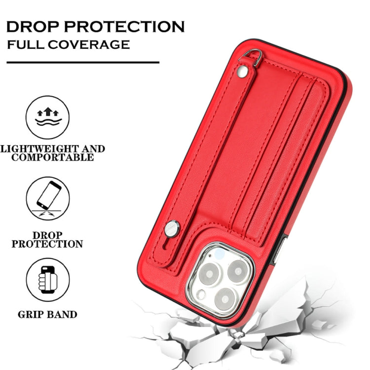 Shockproof Leather Phone Case with Wrist Strap, For iPhone 15 Pro Max, For iPhone 14, For iPhone 14 Plus, For iPhone 15 Pro, For iPhone 15 Plus, For iPhone 14 Pro, For iPhone 14 Pro Max, For iPhone 15