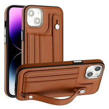 Load image into Gallery viewer, Shockproof Leather Phone Case with Wrist Strap, For iPhone 15 Pro Max, For iPhone 14, For iPhone 14 Plus, For iPhone 15 Pro, For iPhone 15 Plus, For iPhone 14 Pro, For iPhone 14 Pro Max, For iPhone 15