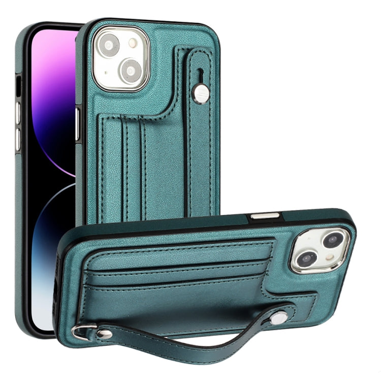 Shockproof Leather Phone Case with Wrist Strap, For iPhone 15 Pro Max, For iPhone 14, For iPhone 14 Plus, For iPhone 15 Pro, For iPhone 15 Plus, For iPhone 14 Pro, For iPhone 14 Pro Max, For iPhone 15