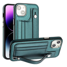 Load image into Gallery viewer, Shockproof Leather Phone Case with Wrist Strap, For iPhone 15 Pro Max, For iPhone 14, For iPhone 14 Plus, For iPhone 15 Pro, For iPhone 15 Plus, For iPhone 14 Pro, For iPhone 14 Pro Max, For iPhone 15