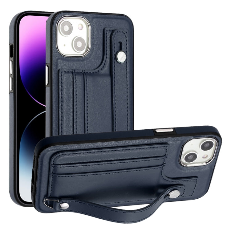 Shockproof Leather Phone Case with Wrist Strap, For iPhone 15 Pro Max, For iPhone 14, For iPhone 14 Plus, For iPhone 15 Pro, For iPhone 15 Plus, For iPhone 14 Pro, For iPhone 14 Pro Max, For iPhone 15