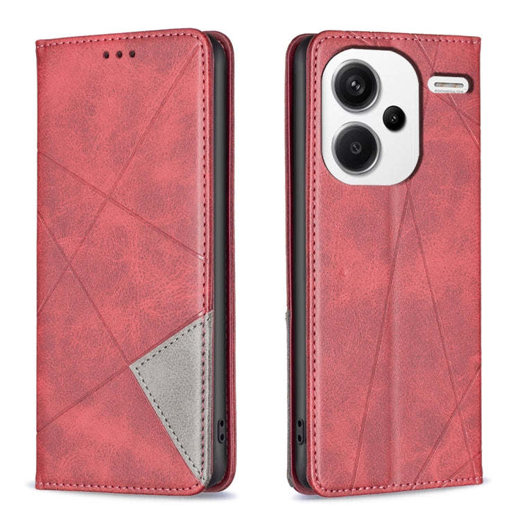 Rhombus Texture Magnetic Leather Phone Case, For Xiaomi Redmi Note 13 Pro+ 5G, For Xiaomi Redmi Note 13 Pro 5G, For Xiaomi 13T / 13T Pro / Redmi K60 Ultra, For Xiaomi Redmi K70 / K70 Pro, For Xiaomi Redmi 12 4G, For Xiaomi Poco F5 5G / Redmi Note 12 Tu...